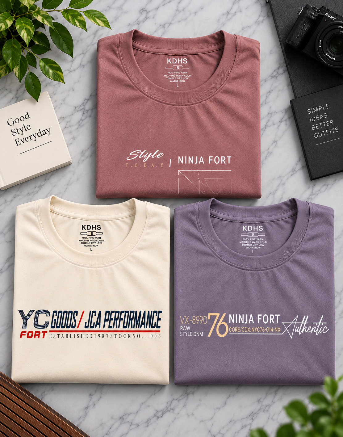 KDHS Stylish Printed Round Neck T-Shirts Combo Pack of 3